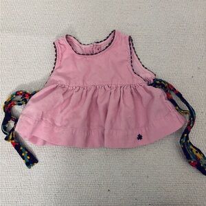 Misha And Puff Pink Tank Top with Multicolor Ties